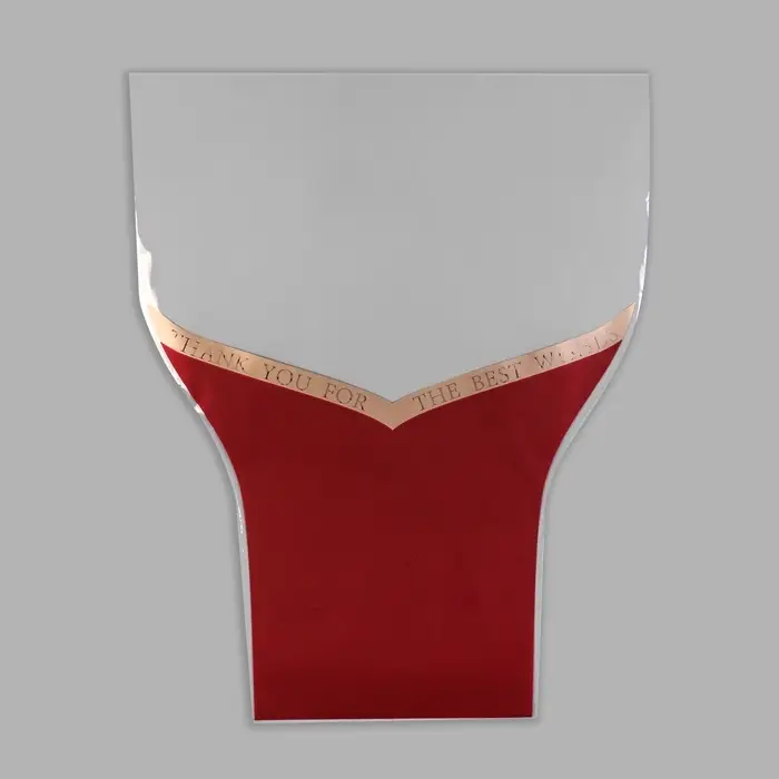 Пакет цветочный Конус, «Наилучшие пожелания», бордо, 36×20×45 см±1 см