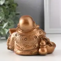 Фигура «Хотей с рыбой», 8.5×11×9 см, бронза