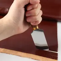 Шорный нож для работы с кожей &laquo;Премиум&raquo;, скошенный, 18&times;3.5 см
