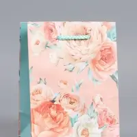 Пакет подарочный ламинированый "Цветочная радость" 11,5 х 14,5 х 6,5 см