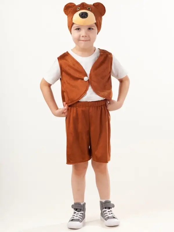 Карнавальный костюм  Карнавальный костюм "Медведь Потапик" (жилет, шорты, шапка) размер 110-56
