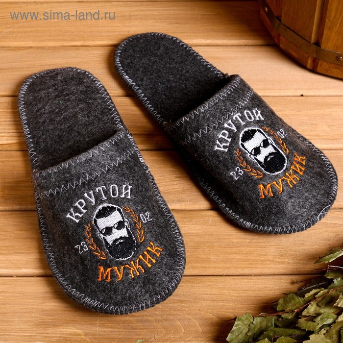 Тапочки для бани  Тапочки для бани "Крутой мужик"