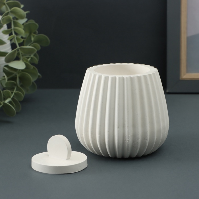 Шкатулка с крышкой Шкатулка с крышкой "Вертикаль" 9х8см, белая