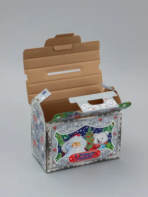 Коробка Новогодняя подарочная Коробка Новогодняя подарочная "Серебро" 22 х 19,5 х 13,5 см