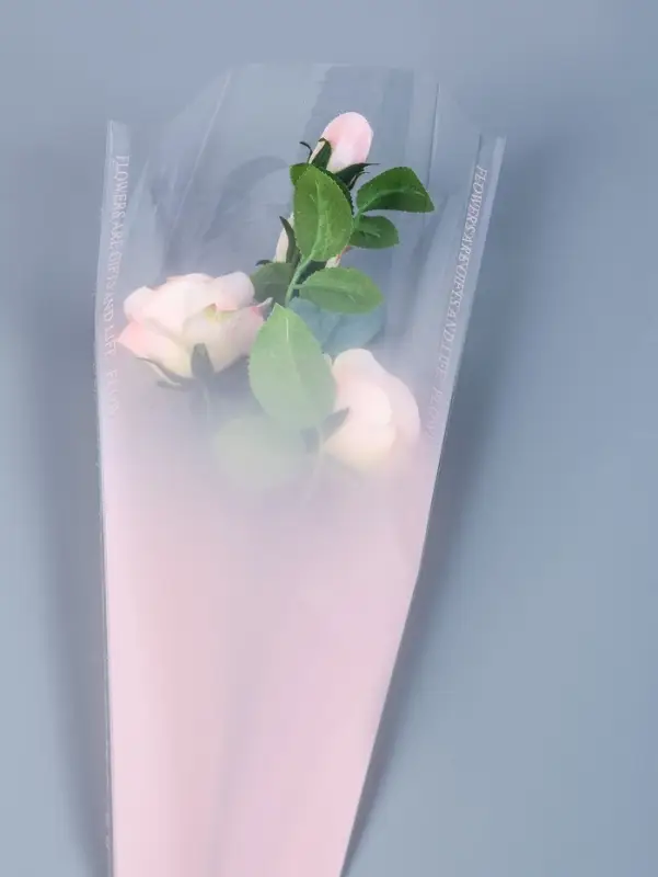 Пакет конус для цветов, &laquo;Переход&raquo;, 30+9.5&times;45 см, розовый