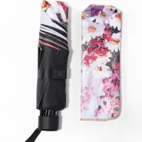 Зонт механический &laquo;Цветочная картина&raquo;, эпонж, 4 сложения, 8 спиц, R=48/55 см, d=96 см, МИКС