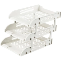 Лоток горизонтальный для бумаг Deli E9217Grey набор 3шт на металл.стерж сер