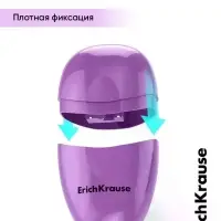 Точилка ErichKrause Eva Candy, 1 отверстие, с контейнером, МИКС