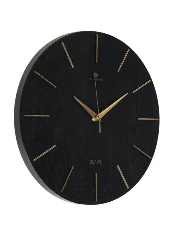 Часы настенные интерьерные &laquo;Классика&raquo;, бесшумные, плавный ход, d=30 см, чёрные, от батарейки 1&times;АА