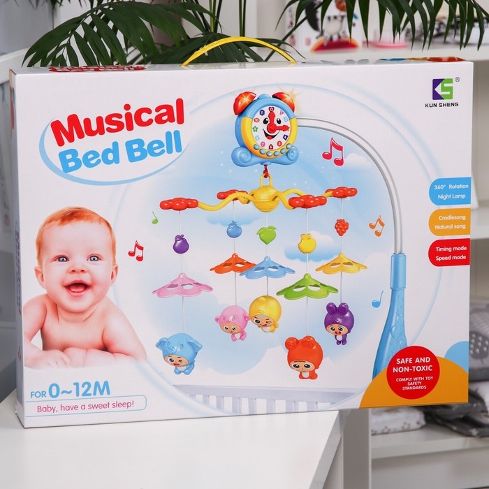 Мобиль музыкальный на кроватку «Часики», на батарейках, цвет МИКС Мобиль музыкальный на кроватку «Часики», на батарейках, цвет МИКС