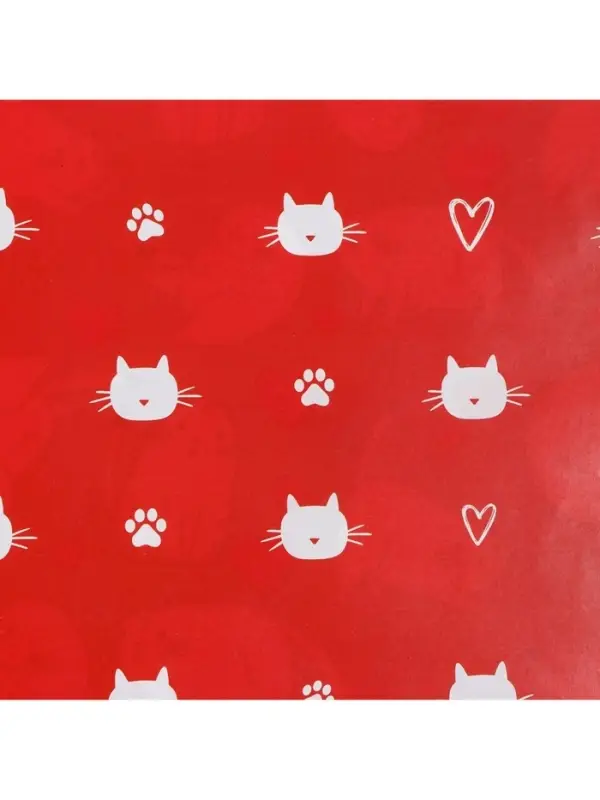 Бумага упаковочная глянцевая двухсторонняя &laquo;Коты&raquo;, 70&times;100 см