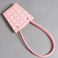 Сумка переноска для цветов, розовая, влагостойкая, с тиснением, 13&times;9.5&times;13&plusmn;5% см