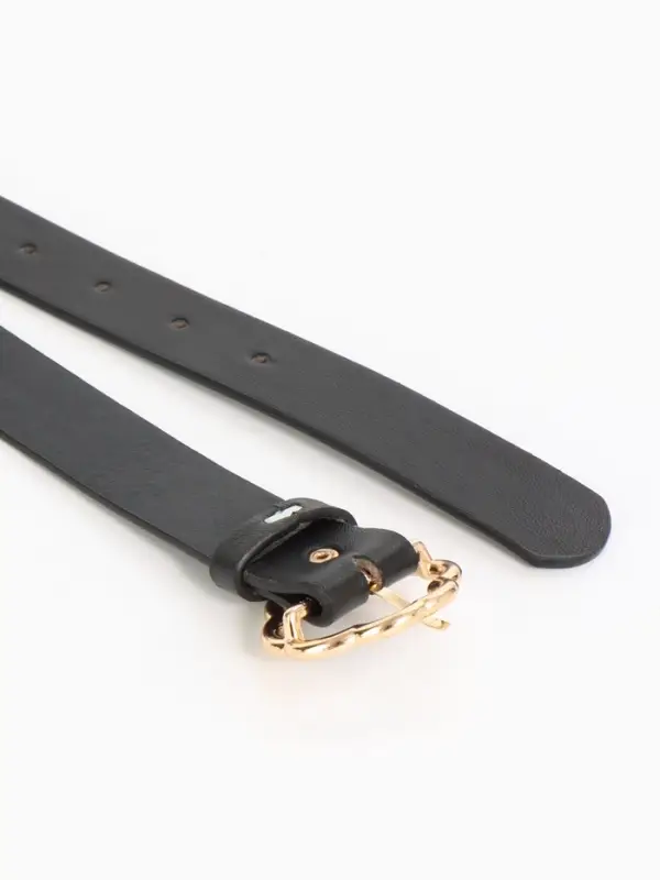 Ремень женский, 110&times;2.8 см, с пряжкой металл, чёрный