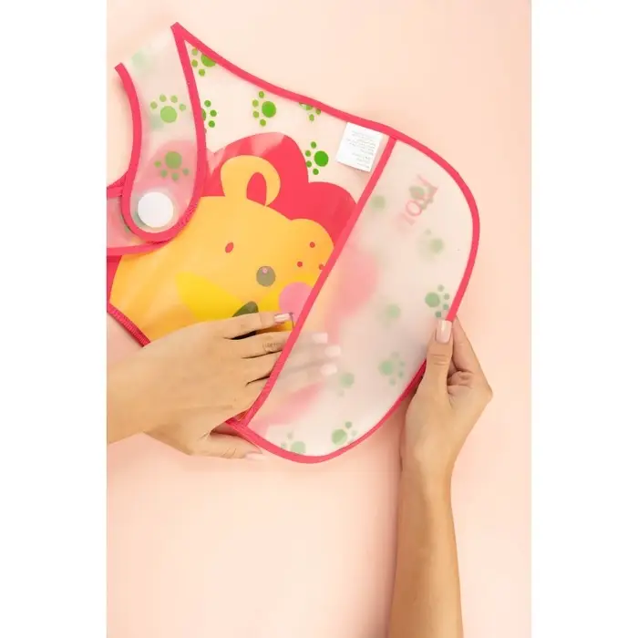 Нагрудник непромокаемый Крошка Я &laquo;Львёнок&raquo; из клеёнки с карманом, на липучке