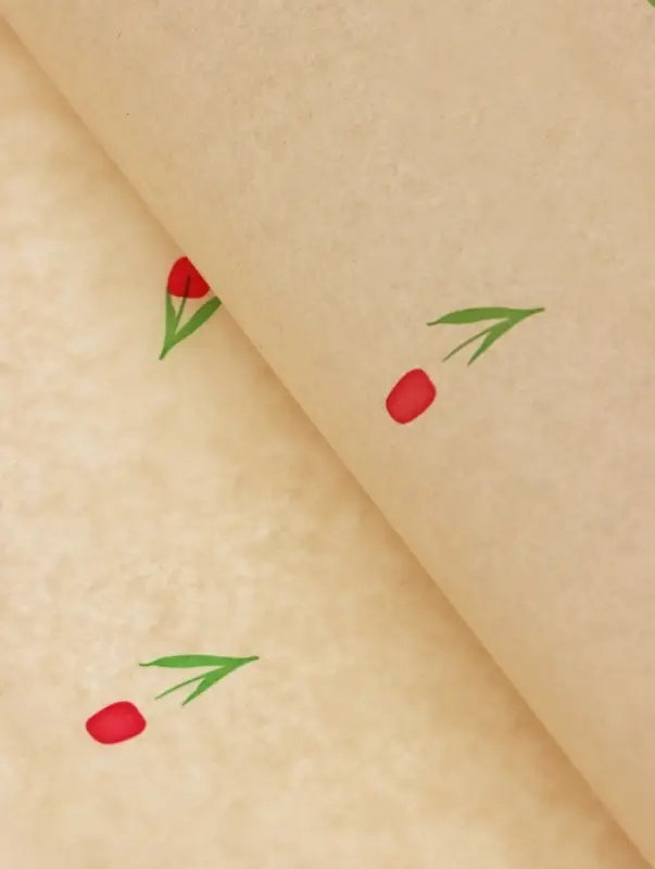 Бумага упаковочная тишью, &laquo;Цветы&raquo;, желтый, 50 см &times; 70 см 17 грамм