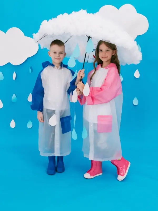 Дождевик детский &laquo;Гуляем под дождём&raquo;, рост 116-134 см, ЭВА 85 г, голубой