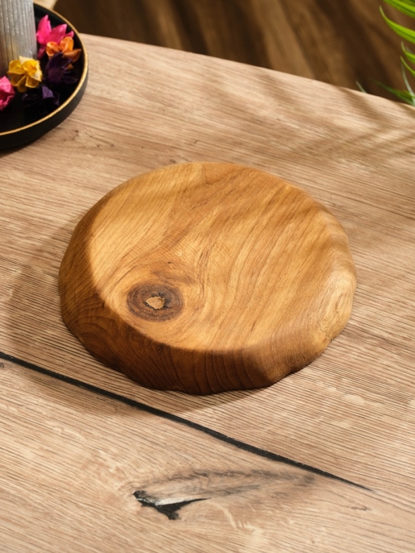 Тарелка Тарелка "Раковина" дерево Джати, 20х20х3 см, цв. коричневый