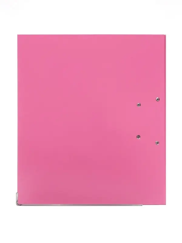 Папка-регистратор А4, 50 мм, ПВХ, тиснение &laquo;лен&raquo;, металлическая окантовка, карман на корешок, собранная, розовая, микс