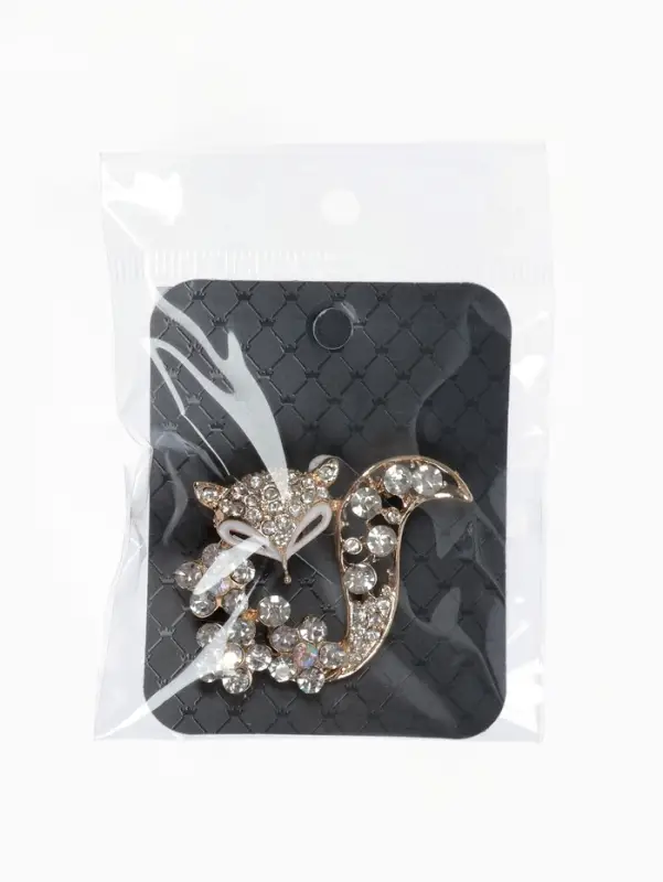 Брошь &laquo;Лиса&raquo;, в цветах, белая в золоте