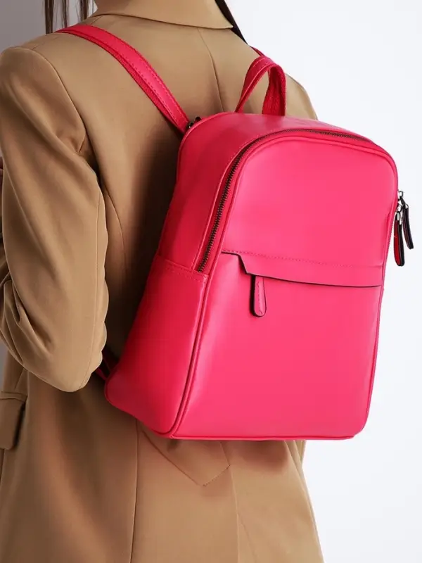 Рюкзак-сумка женский на молнии, с карманами, размер 27&times;9.5&times;32 см, фуксия