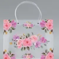 Пакет подарочный прозрачный , "Цветы" 30 х 26 х 12