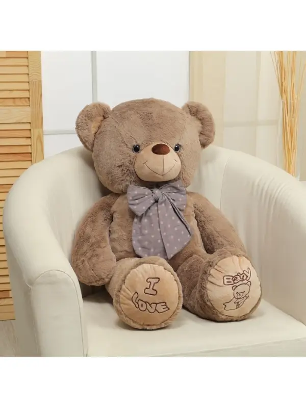 Мягкая игрушка &laquo;Мишка&raquo;, с бантом в горошек, 80 см
