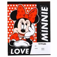 Тетрадь в линейку 18 листов, 4 вида МИКС, обложка мелованная бумага, &laquo;Минни Маус&raquo;