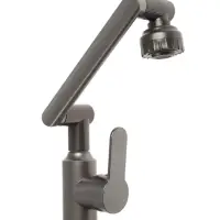 Смеситель для кухни ZEIN Z3706, регулируемый излив высотой 25 см, аэратор 2 режима, графит