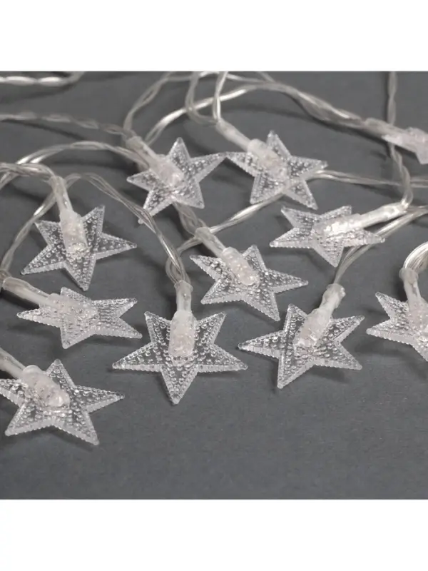 Гирлянда &laquo;Нить&raquo; 3 м с насадками &laquo;Звёзды&raquo;, IP20, прозрачная нить, 20 LED, от батареек АА&times;3, свечение мульти