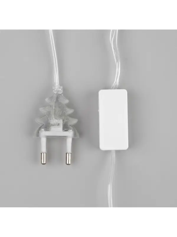 Гирлянда &laquo;Нить&raquo; 5 м с насадками &laquo;Клубки серые&raquo;, IP20, прозрачная нить, 20 LED, свечение белое, 220 В