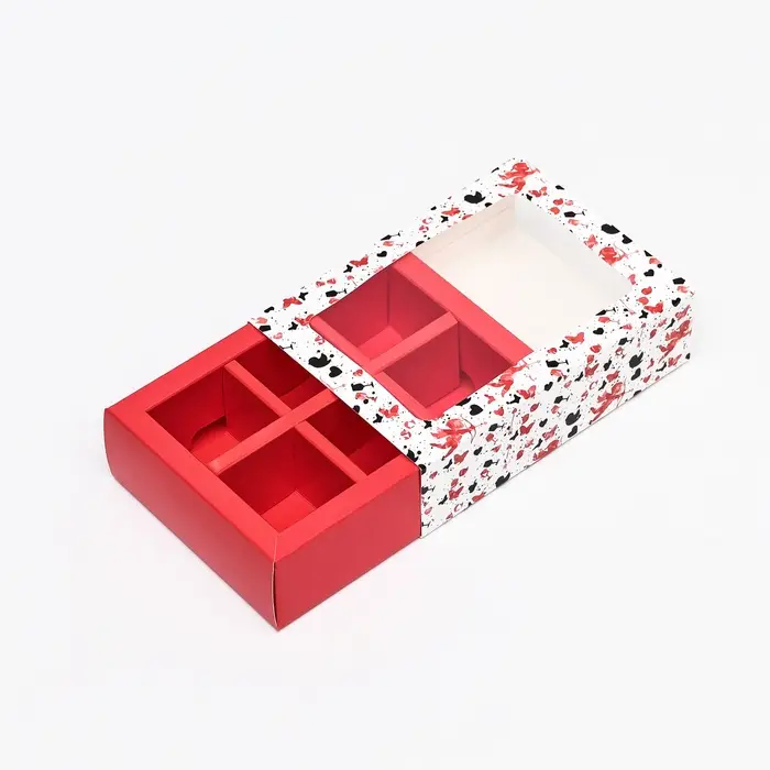 Коробка для конфет 6 шт., белая «Купидон», 13.7×9.85×3.86 см Коробка для конфет 6 шт., белая «Купидон», 13.7×9.85×3.86 см