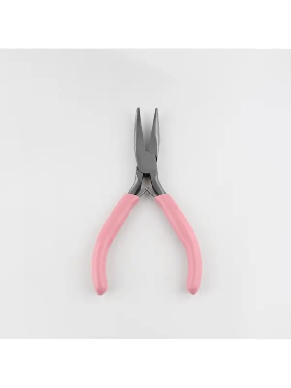 Тонкогубцы изогнутые, для рукоделия, 13&times;6.5 см, цвет серебряный/розовый