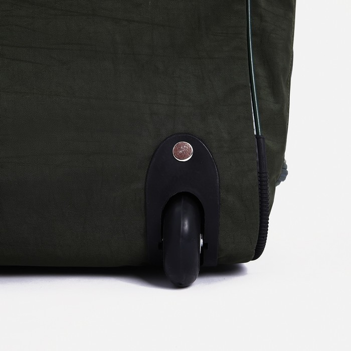 Сумка дорожная на колёсах, отдел на молнии, 3 наружных кармана, цвет хаки Сумка дорожная на колёсах, отдел на молнии, 3 наружных кармана, цвет хаки