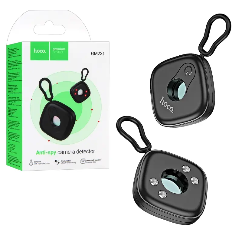 Детектор скрытых камер GM231 Anti-spy время работы 40 мин HOCO чёрный