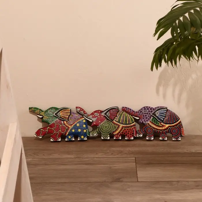 Панно декоративное  Панно декоративное "Три слона" 50х13х1,5 см МИКС