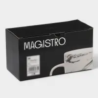 Кружки Magistro Real Marble, 400 мл, набор 2 шт., фарфор, белые