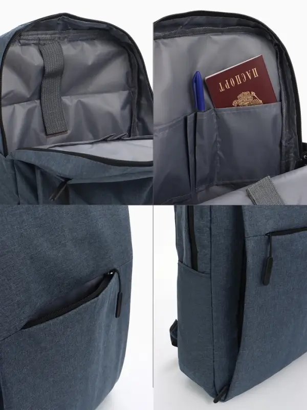 Рюкзак городской на молнии, с карманами, с USB, размер 29&times;11&times;39 см, синий