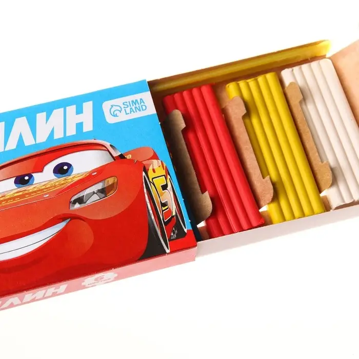 Пластилин 6 цветов 90 г, Тачки Пластилин 6 цветов 90 г, Тачки