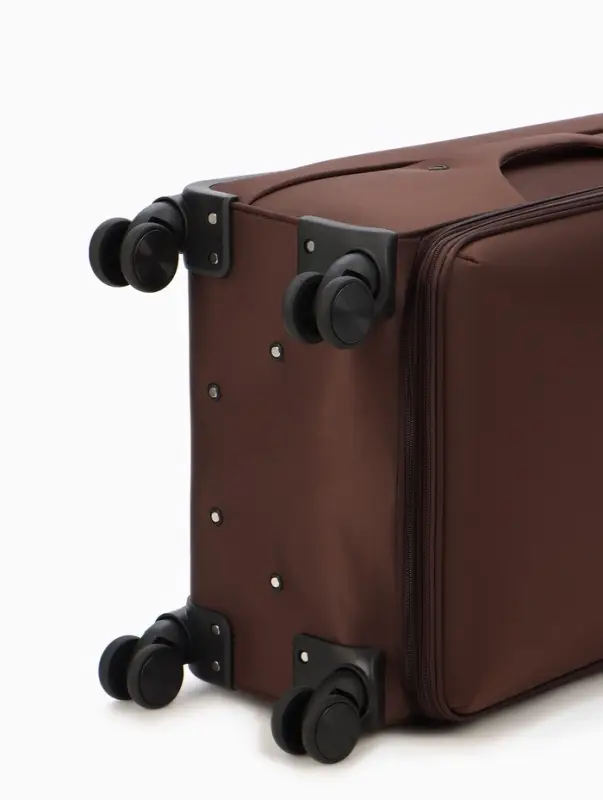 Чемодан на колёсах TEXTURA, с увеличением, кодовый замок, 42&times;26&times;68 см, 24", коричневый