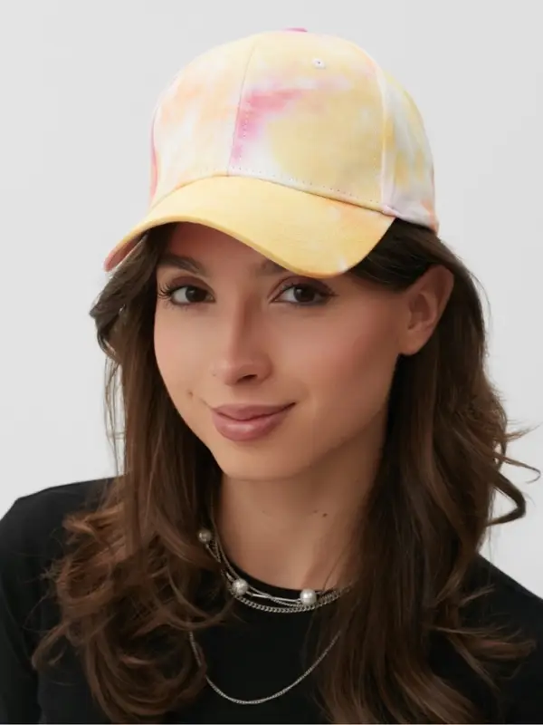 Кепка женская MINAKU Tie-dye, жёлтая, размер 54-56