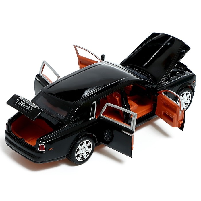 Машина металлическая «Лимузин», 1:24, открываются двери, капот, багажник, цвет чёрный