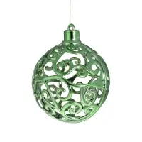 Ёлочные игрушки &laquo;Эстер&raquo;, снежинки, шары новогодние, набор 6 шт., d=8 см, зелёный