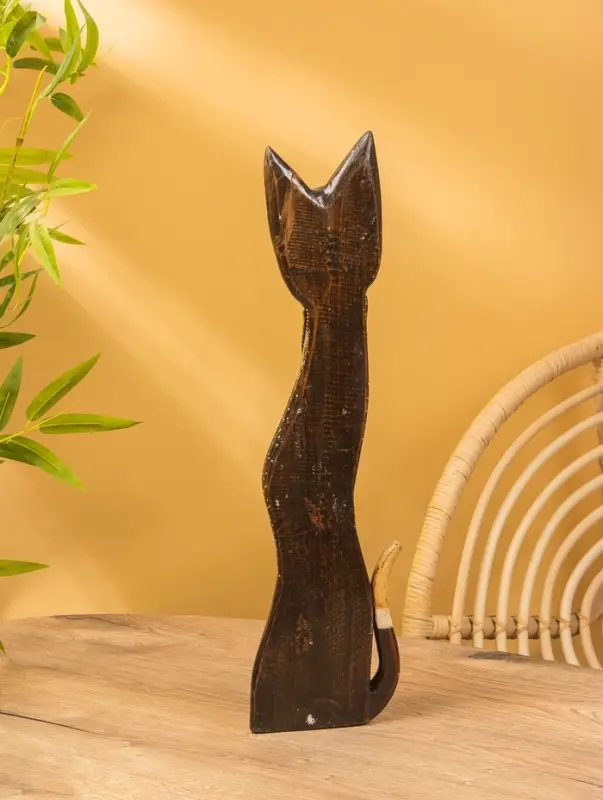 Сувенир «Кошка», 60×14×6 см, дерево, коричневый, МИКС Сувенир «Кошка», 60×14×6 см, дерево, коричневый, МИКС