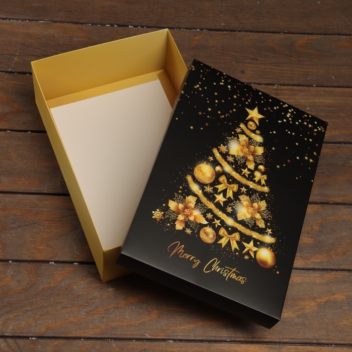 Новый год. Коробка подарочная новогодняя складная, крышка-дно, Новый год. Коробка подарочная новогодняя складная, крышка-дно,"Merry Christmas" 30 х 20 х 9 см