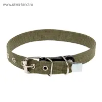 Ошейник брезентовый однослойный, 57&times;2.5 см, ОШ 35-45 см, хаки
