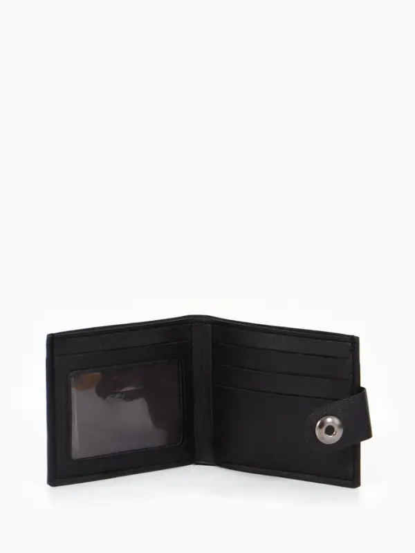 Портмоне мужское на магните, отдел для купюр, для карт, чёрное