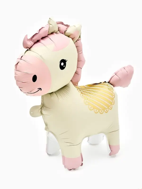 Воздушный шар фольгированный 3D 25" "Лошадка" цвет кремовый, под воздух