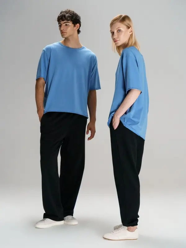 Футболка оверсайз унисекс Vozduh, синяя, размер XS/S Футболка оверсайз унисекс Vozduh, синяя, размер XS/S