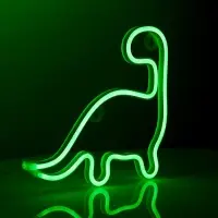 Неоновая вывеска &laquo;Динозавр&raquo; 23.5x24.5 см, от батареек ААх3, USB, свечение зелёное