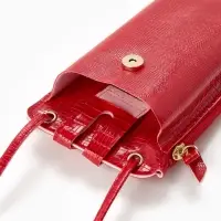 Сумка на магните, с длинным ремнём, однотонная, 10&times;2.5&times;20 см, красная